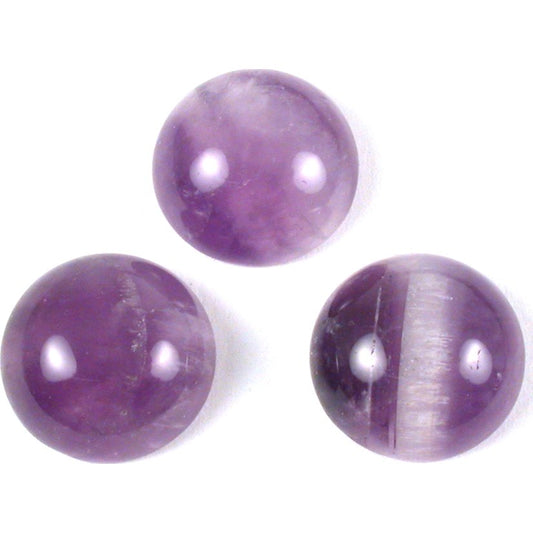 Amethyst Round Cabochon 14mm 3Pcs