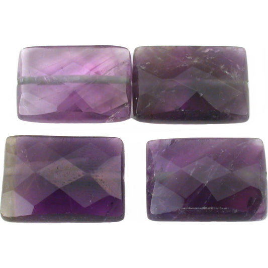 Amethyst Rectangle Faceted Beads 18mm 4Pcs