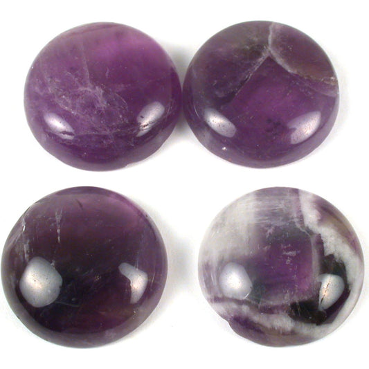 Amethyst Round Cabochon 24mm 4Pcs