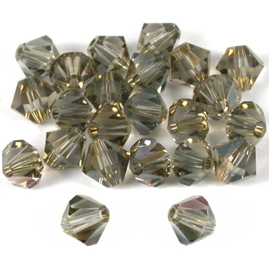 24 Black Diamond Champagne Swarovski Crystal Beads 6mm