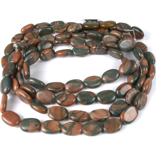Oval Leopard Jasper Gemstone Beads 10 x 14mm 3 Strands