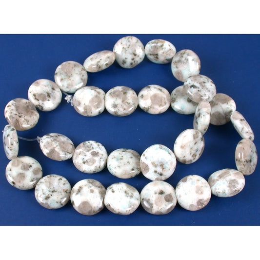 Jasper Snowflake Coin Beads 14mm 1 Strand