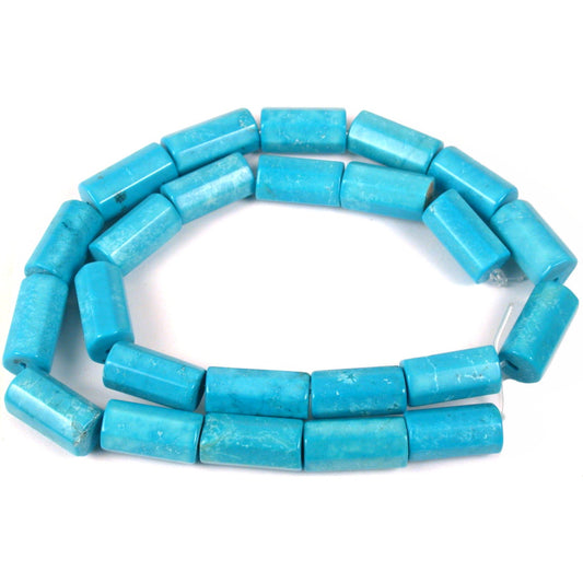 Turquoise Octagon Cylinder Beads 8x13mm 1 Strand