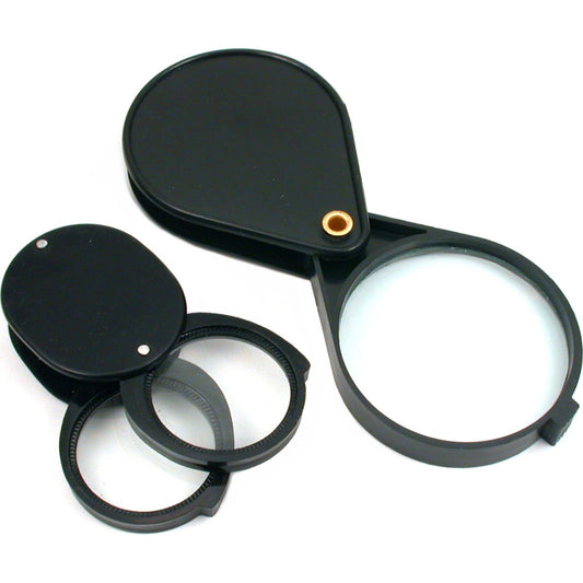 5X 4X 10X Magnifying Loupe Folding Pocket Magnifier Magnification Tools 2Pcs