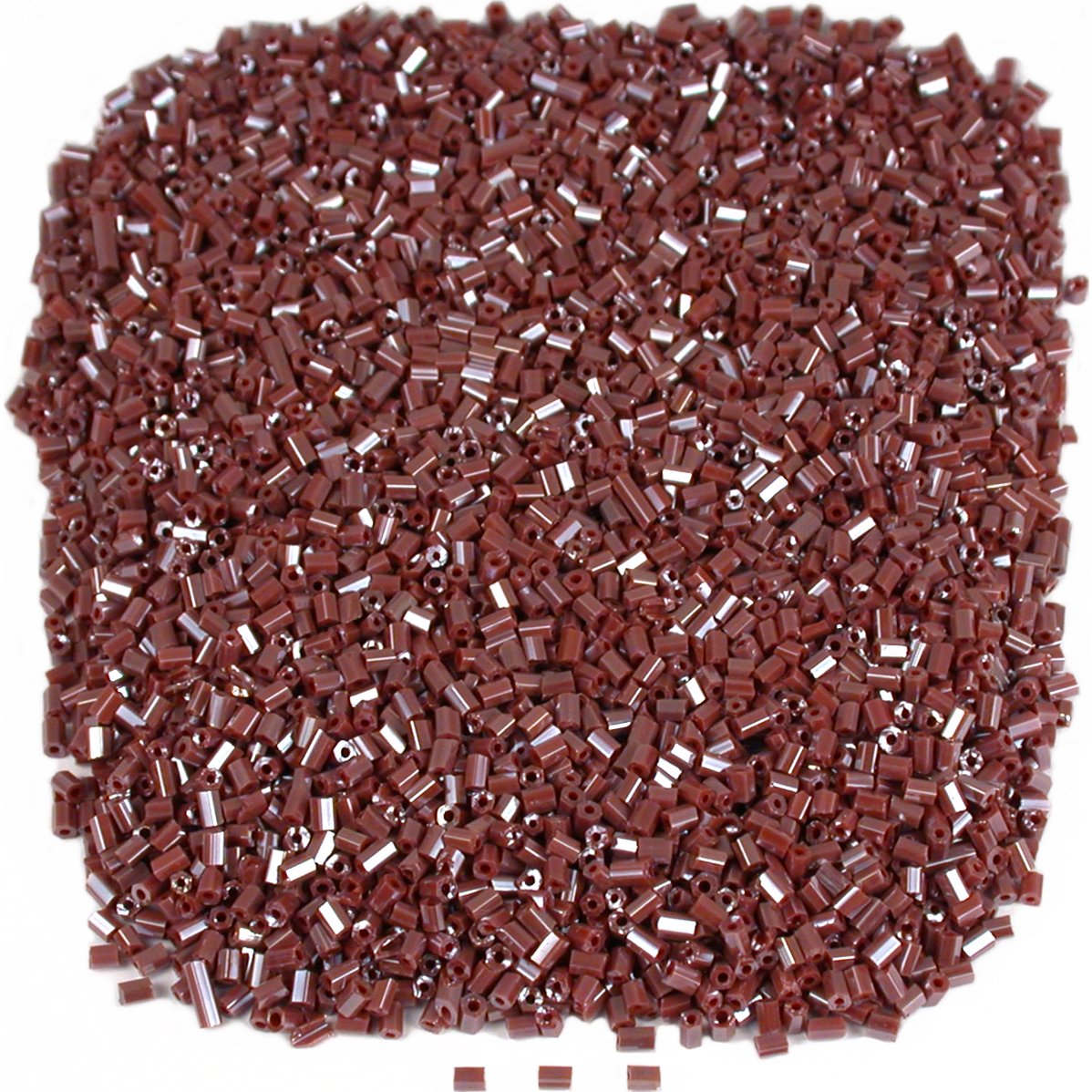 Bugle Glass Beads Pearl Purple #1 65 Grams
