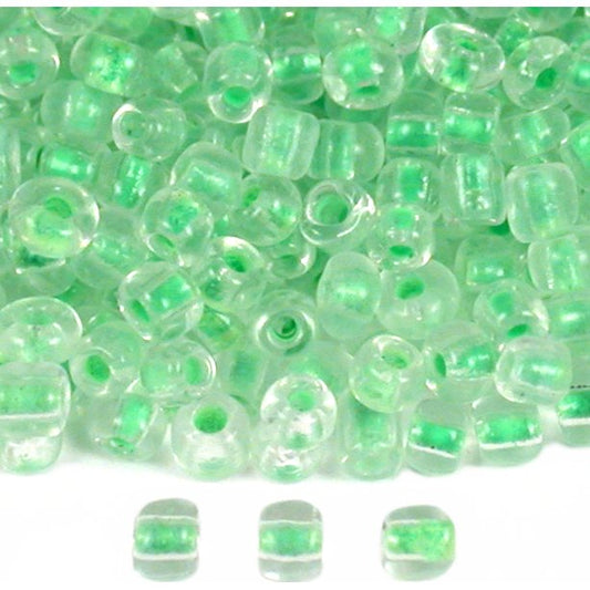 Seed Glass Beads Light Green Lined 12/0 80 Grams