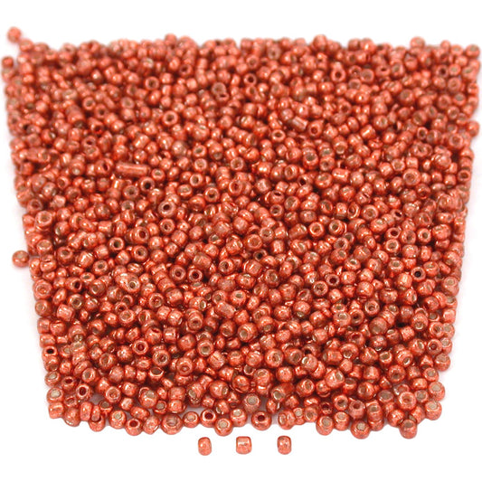 Seed Glass Beads Metallic Red 12/0 25 Grams