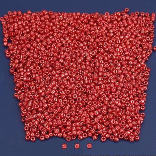 Seed Glass Beads Metallic Dark Red 12/0 25 Grams
