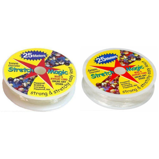 Stretch Magic Clear Beading Stretchy Cord 1mm & .5mm Diameter Kit 2 Pcs