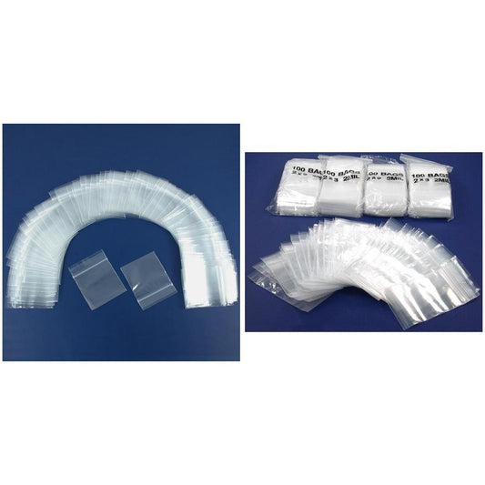 Resealable Reclosable Zipline Plastic Bags 2"x 2" & 2"x 3" Kit 600 Pcs