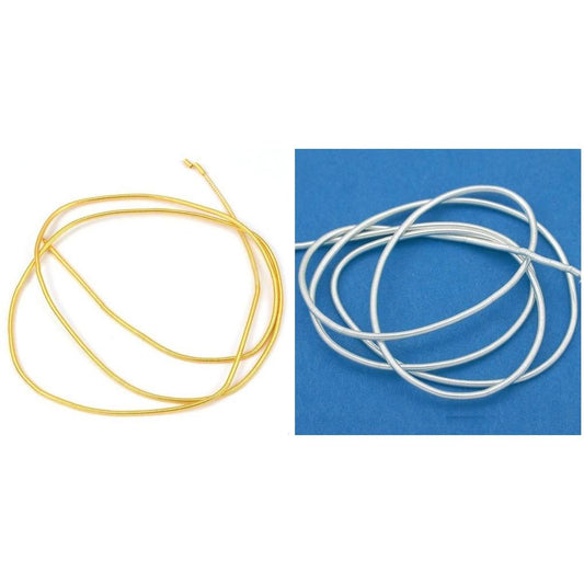 Silver & Gold Tone Medium Gauge Beading Bracelet Necklace French Wire Kit 2 Pcs