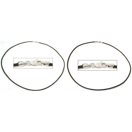 Brown Leather Cord NeckLace 16" & 18" Kit 2 Pcs