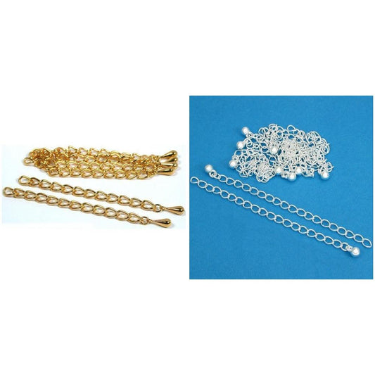 Gold & Silver Plated NeckLace Bracelet Chain Extenders Kit 20 Pcs