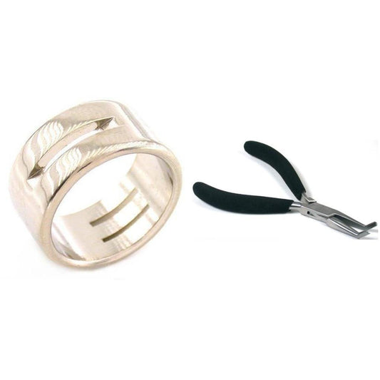 Stainless Steel Linking Ring & Bent nose Pliers Jewelry Finding Tools Kit 2 Pcs
