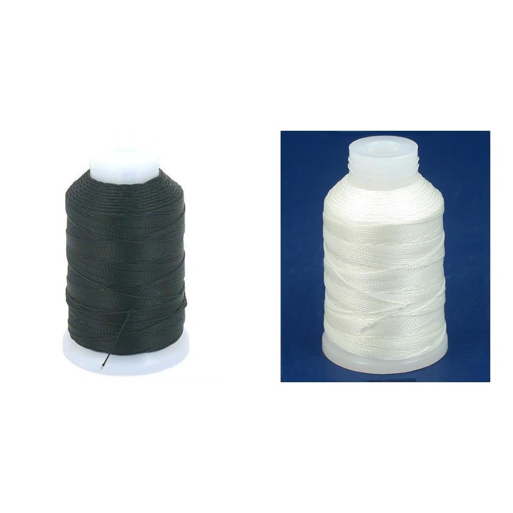 Black & White Spools of Size F Nylon Beading Thread Kit 2 Pcs