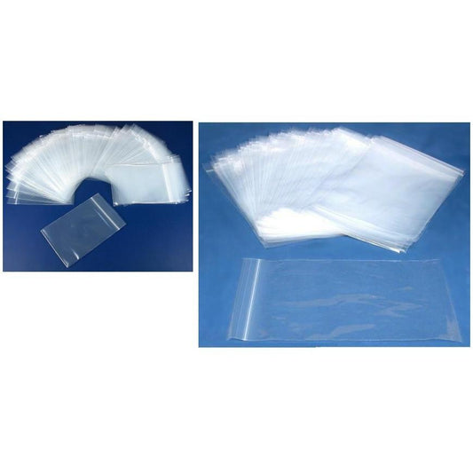 Resealable Reclosable Zipline Clear Plastic Bags 3" x 4" & 6" x 9" Kit 200 Pcs