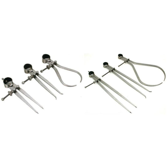 Inside Outside Divider Precision Calipers Small & Large Sets Woodworking 6Pcs