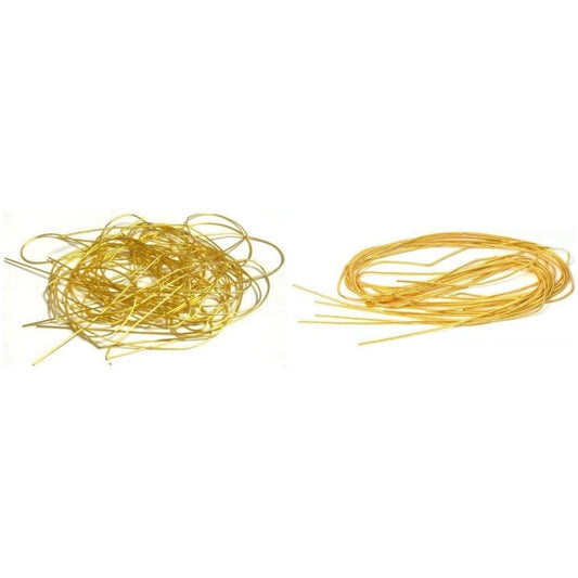Gold Tone Fine & Medium French Wire Beading String Kit, 5 Grams of Each