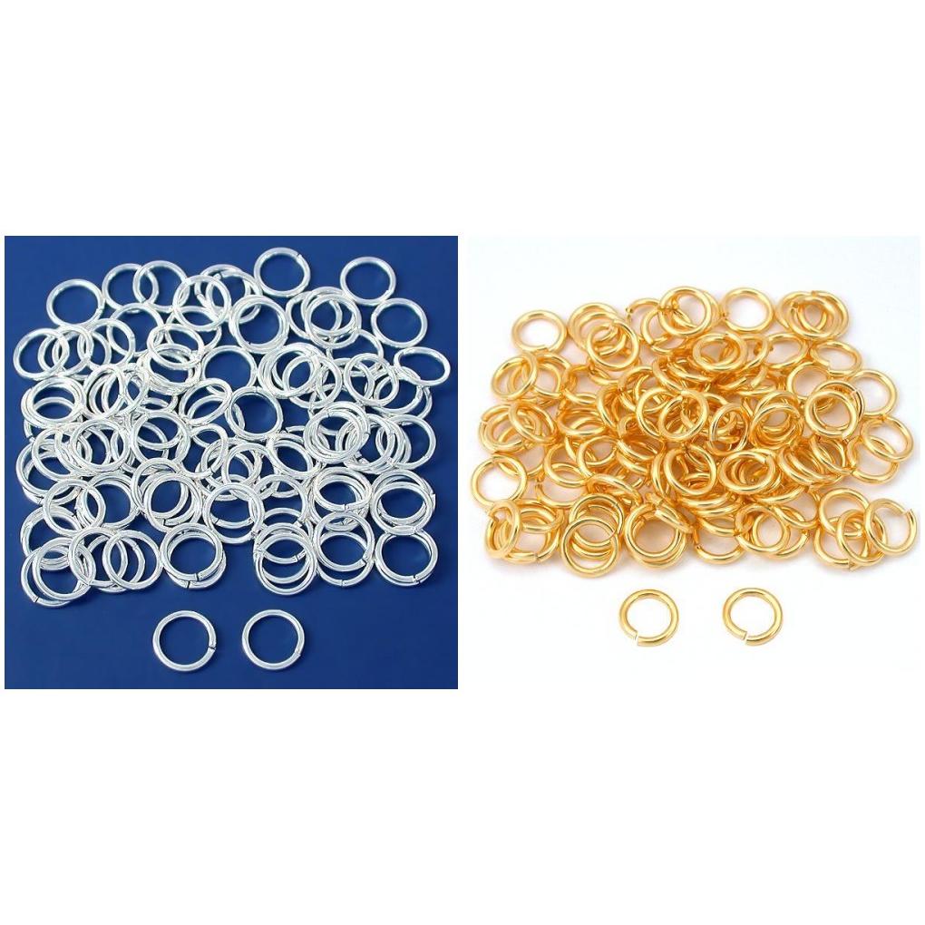 8mm Silver & Gold Plated Open Jump Rings Jewelry Findings Connectors Kit 200 Pcs