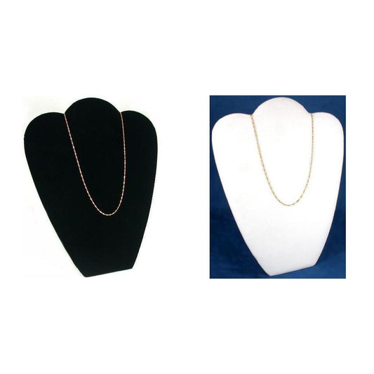 Black & White Velvet Necklace Chain Jewelry Display Easel Bust Kit 2 Pcs