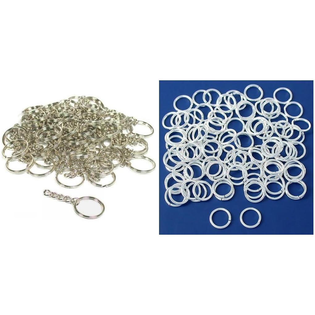 Key Chain Rings Cheapest Nickel Plated Key Chain Rings w/ Chain & Silver Plated Open Jump Rings ...