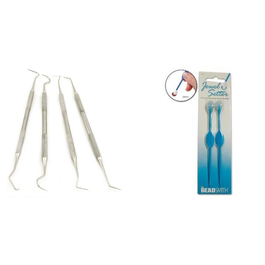 Jewelry Jewelers Tools 4 Double Ended Wax Carvers & 2 Jewel Setter Tools