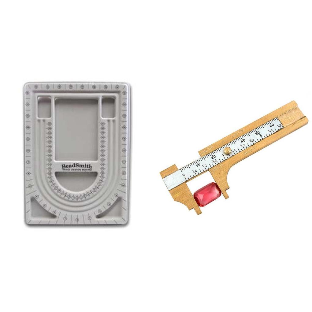 Beadsmith Board U Channel Flocked Plastic 9 x 12" & Brass Sliding Gauge Tool