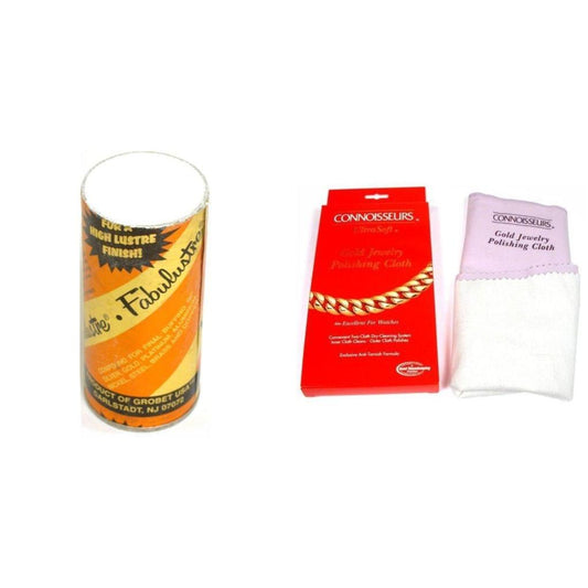 Polishing Compound for Metals 16oz & Connoisseurs Gold Jewelry Cloth 11" x 14"