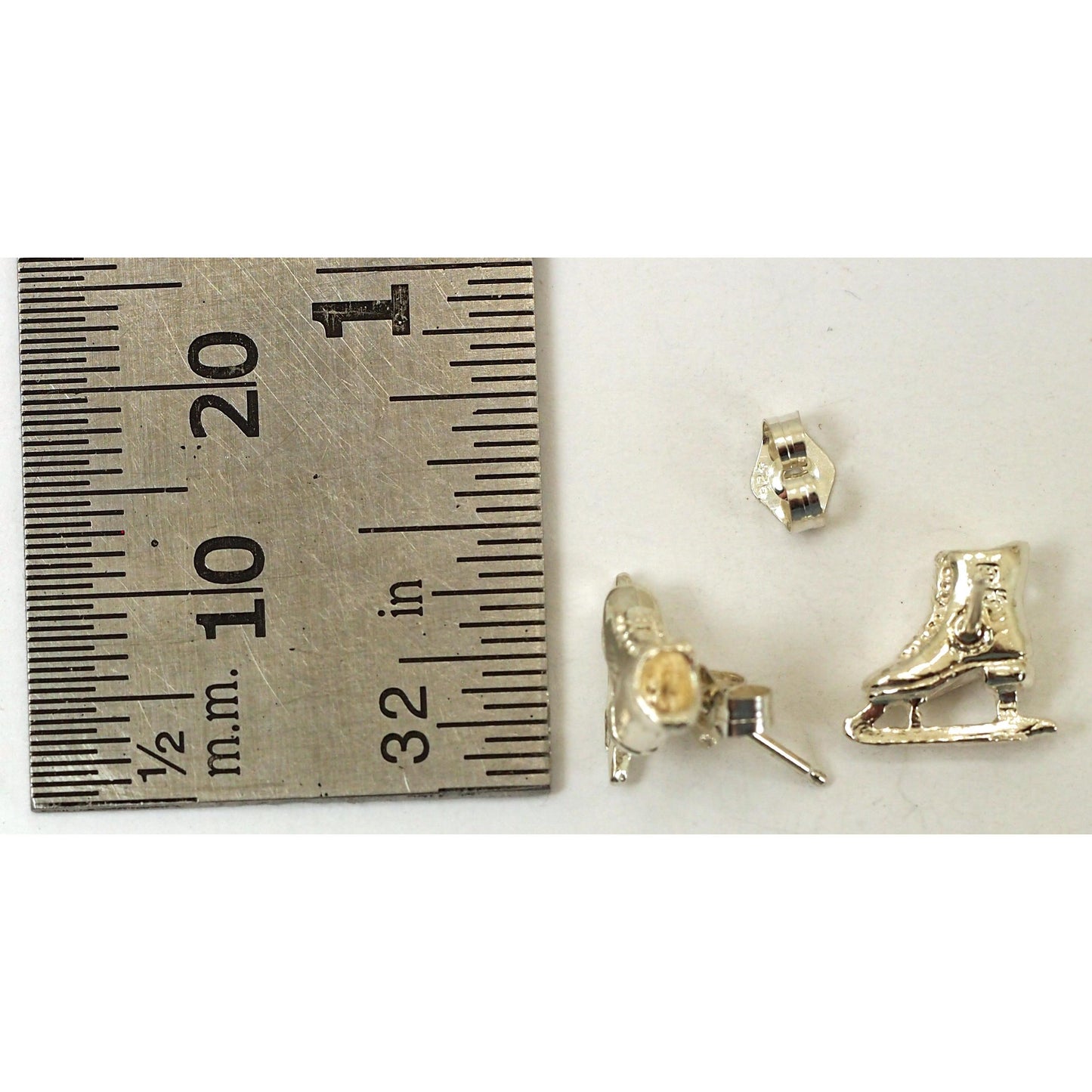 Sterling Silver Ice Skate Earrings with Jewelry Gift Box