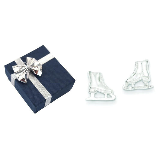 Sterling Silver Ice Skate Earrings with Jewelry Gift Box