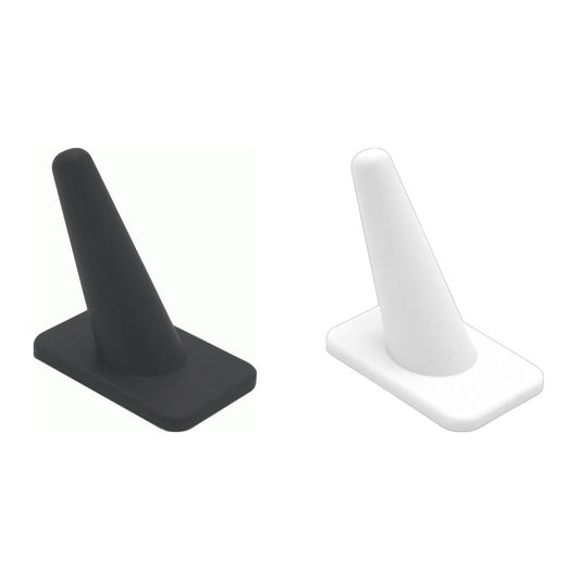 Black & White Rubber Ring Finger Jewelry Showcase Display Stands Kit 60 Pcs