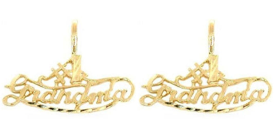 #1 Grandma Pendant Charm 14K Bracelet Necklace Jewelry 2 Pcs