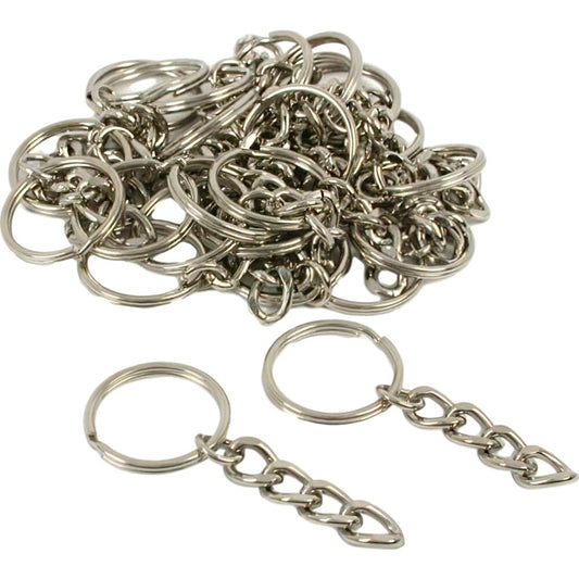 Key Chain Parts Nickel Plated 24mm 25Pcs