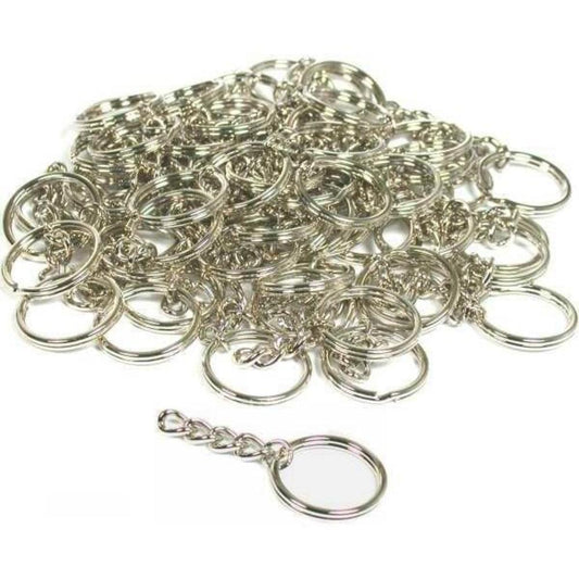 Key Chain Parts Nickel Plated 32mm 50Pcs