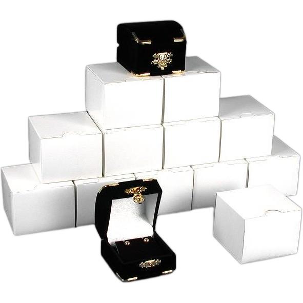 12 Earring Gift Boxes Black Flocked Jewelry Display Box