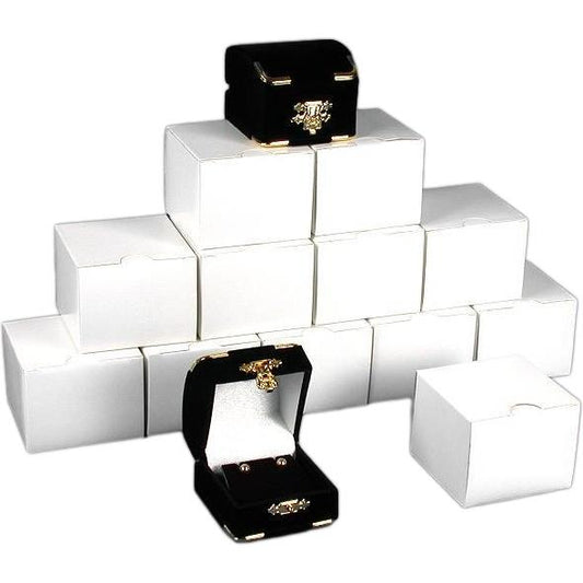 12 Earring Gift Boxes Black Flocked Jewelry Display Box