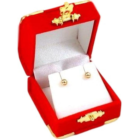 Earring Brass Corner Gift Box Red 2 1/8" (Only 1 Box)