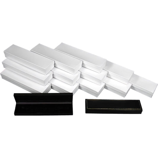 12 Black Watch & Bracelet Jewelry Gift Boxes 8 5/8"