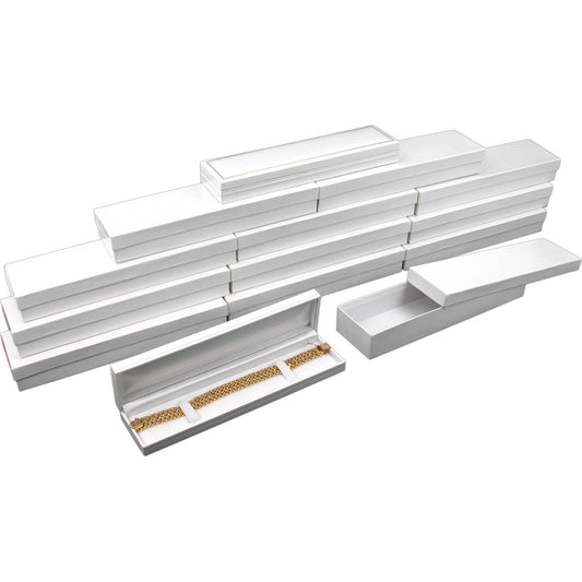 12 White Watch & Bracelet Boxes 8 5/8"