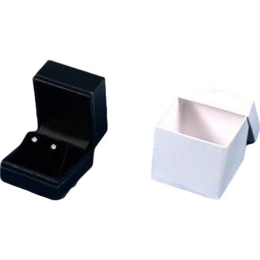 Earring Gift Box Black Faux Leather 1 3/4" (Only 1 Box)