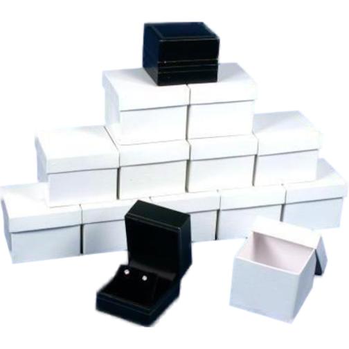 12 Earring Boxes Black Leather Showcase Jewelry Display