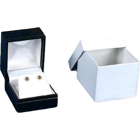 Earring Gift Box Black Faux Leather 1 3/4" (Only 1 Box)