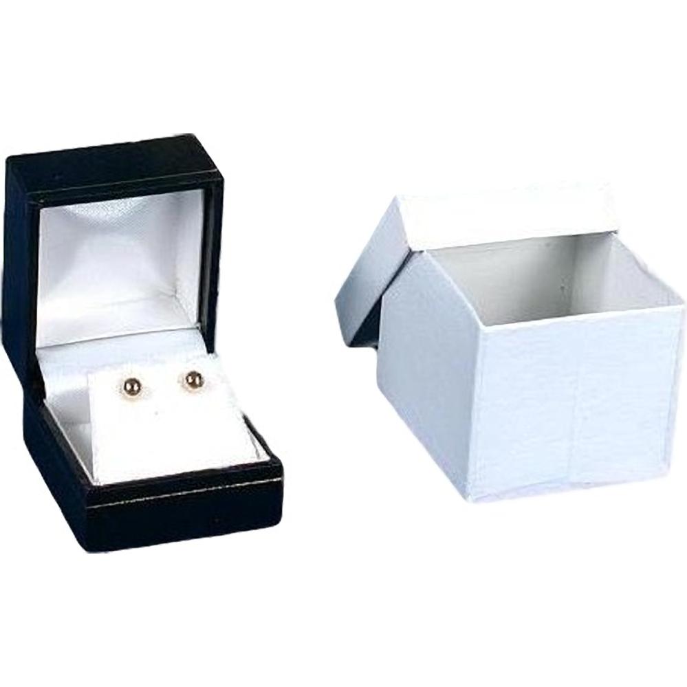 12 Earring Gift Boxes Black Leather Jewelry Display Box