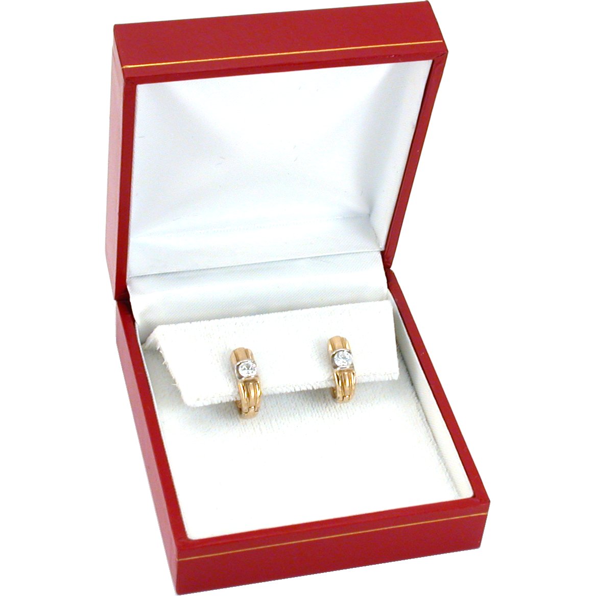 6 Red Leatherette Earring Boxes Gift Jewelry Displays