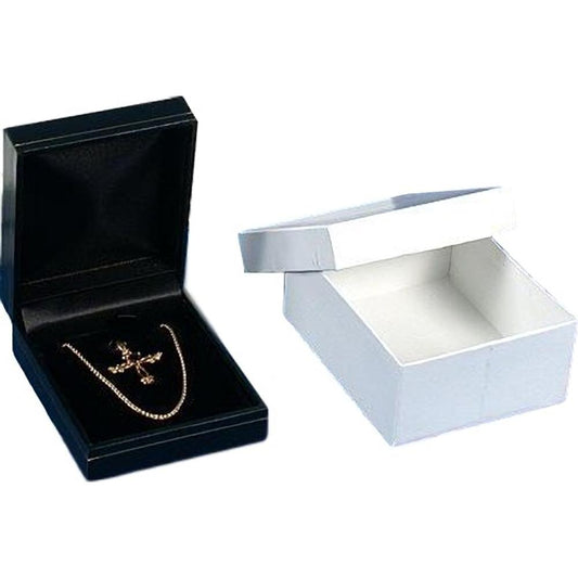 Earring & Pendant Box Black Faux Leather 2 5/8"  (Only 1 Box)