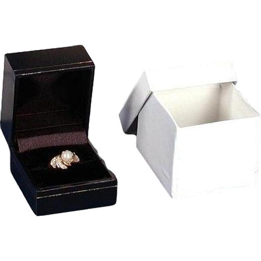 Ring Gift Box Black Faux Leather 1 3/4" (Only 1 Box)