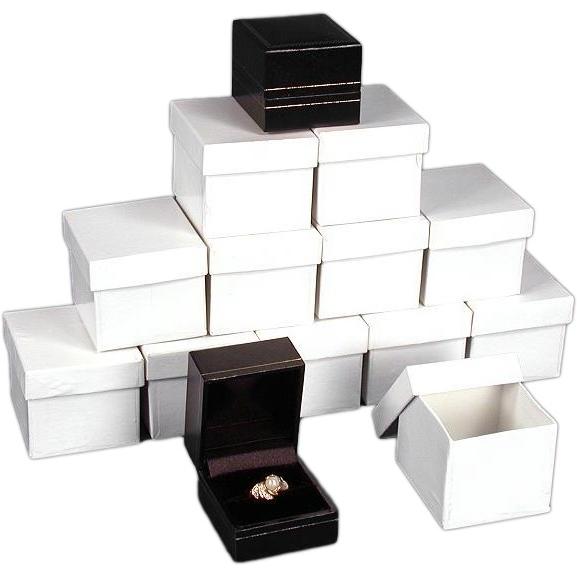 12 Ring Gift Boxes Black Leather Jewelry Case Display – FindingKing