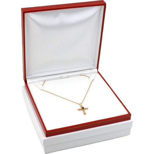 Necklace Gift Box Red Faux Leather 6 1/2" (Only 1 Box)