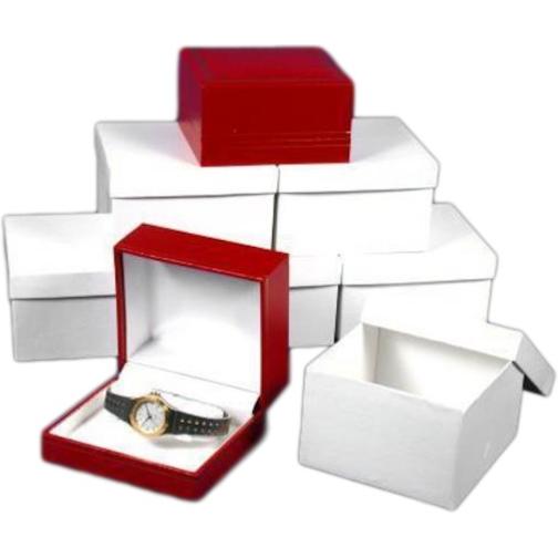 6 Bangle Bracelet Watch Boxes Red Leather Gift Display