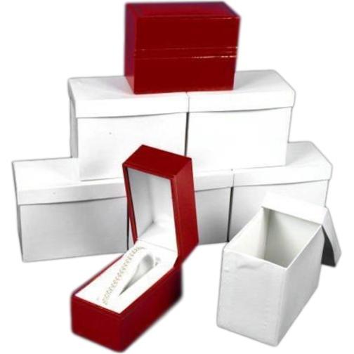 6 Red Leather Bracelet Watch Boxes Gift Displays